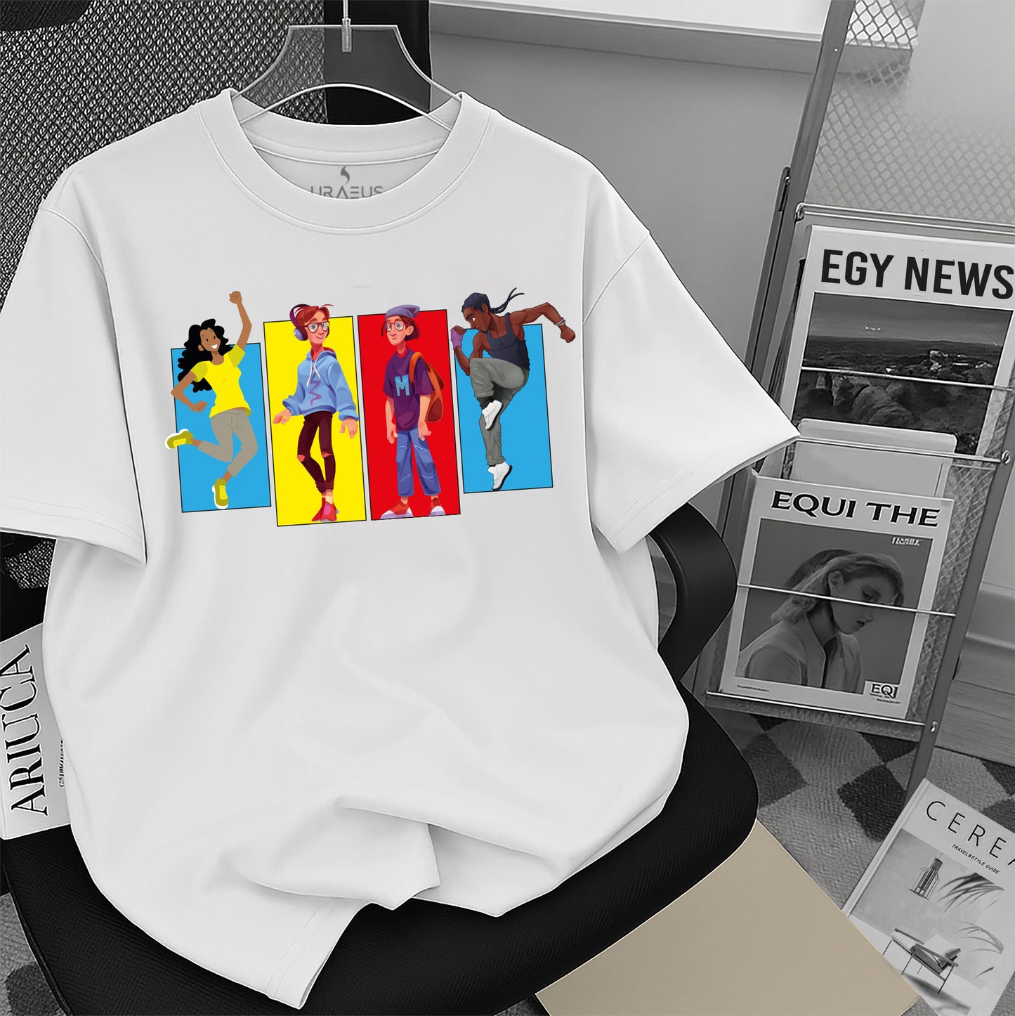 Characters White oversized 100% premium cotton Tee.