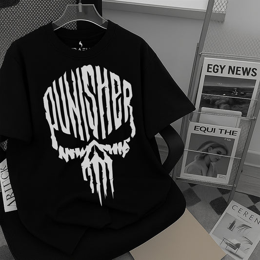 "Punisher Skull" oversized 100% premium cotton Tee.