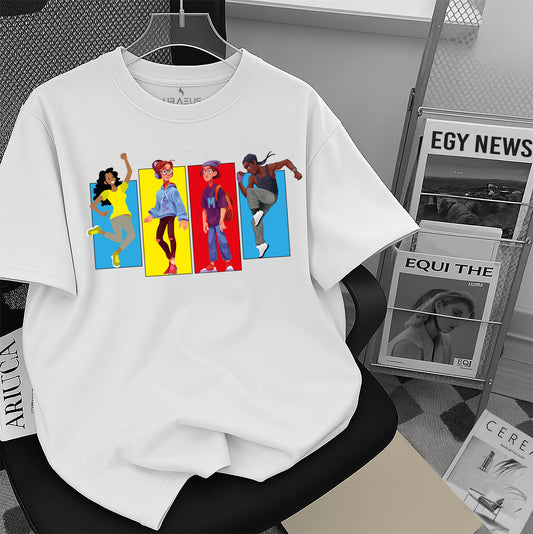 Characters White oversized 100% premium cotton Tee.